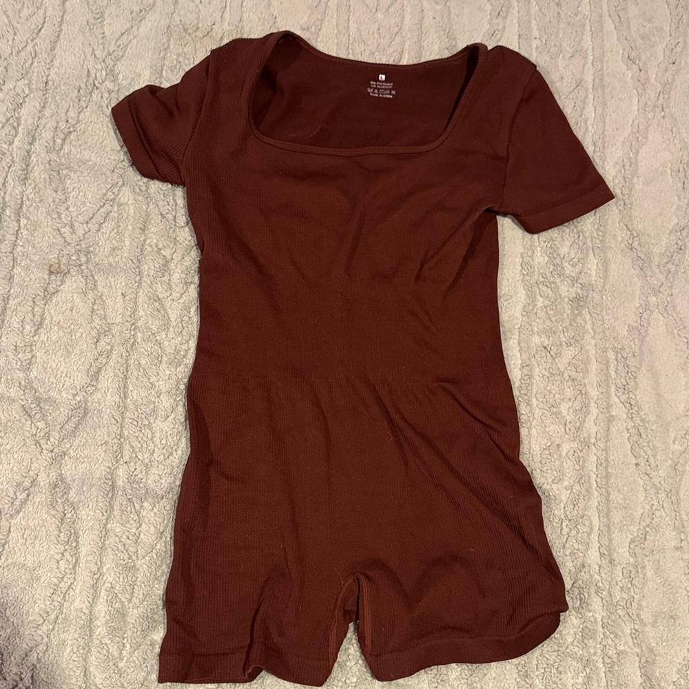 Brown Short Sleeve Bodysuit